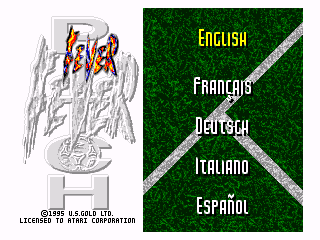 Fever Pitch Soccer title screen for Jaguar